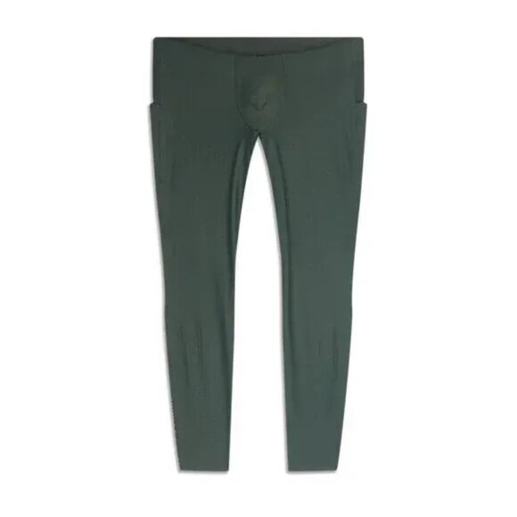 Lululemon Mens Senseknit Running Tight 28" Smoked Spruce Green Medium Size M - Picture 1 of 2